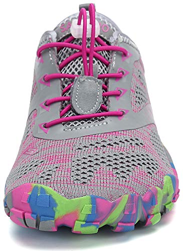 SAGUARO Mujer Zapatillas de Training Yoga Entrenamiento Gym Interior Transpirables Zapatos Correr Barefoot Resistentes Comodas Zapatos Gimnasio Asfalto Playa Agua Exterior(034 Rosa, 38 EU)