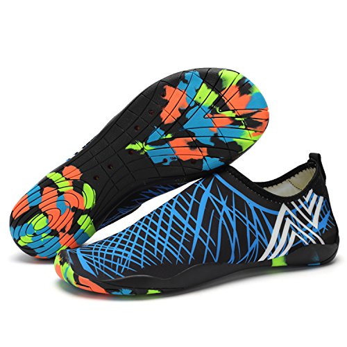 SAGUARO® Skin Shoes Descalzo acuático Aqua Calcetines para de Nadada de la Playa de la Resaca de la Yoga, Azul 4 42