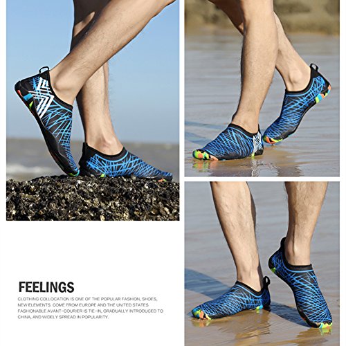 SAGUARO® Skin Shoes Descalzo acuático Aqua Calcetines para de Nadada de la Playa de la Resaca de la Yoga, Azul 4 42