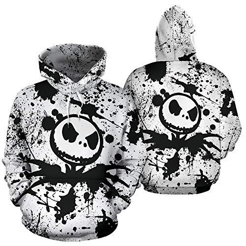 sailorth The Nightmare Before Christmas Sudadera con Capucha Sudaderas con Cremallera Unisex Jack Skellington Chaqueta de Traje Jersey Abrigo con Estampado 3D para Hombres