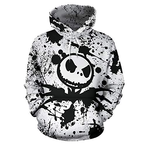 sailorth The Nightmare Before Christmas Sudadera con Capucha Sudaderas con Cremallera Unisex Jack Skellington Chaqueta de Traje Jersey Abrigo con Estampado 3D para Hombres