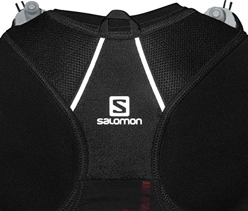 SALOMON Agile 2 Set Mochila de Running Ligera 2L, 2 Botellas SoftFlask 50 ml Incluidas, Unisex-Adult, Negro, 2 L