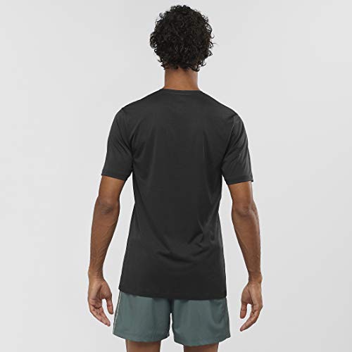 SALOMON Agile Training tee M Camiseta Deportiva de Manga Corta, Negro, Talla 2XL para Hombre