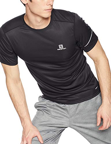 Salomon Camiseta deportiva de manga corta, AGILE SS, tejido de doble punto, negro, hombre, talla: S, l40209900