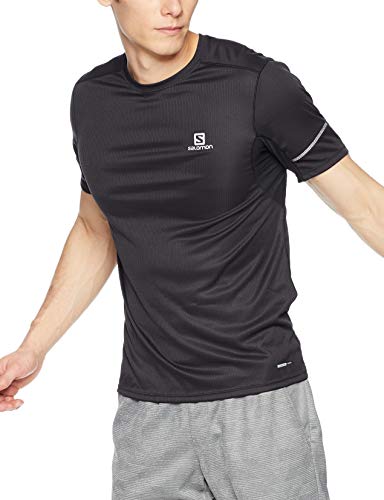 Salomon Camiseta deportiva de manga corta, AGILE SS, tejido de doble punto, negro, hombre, talla: S, l40209900