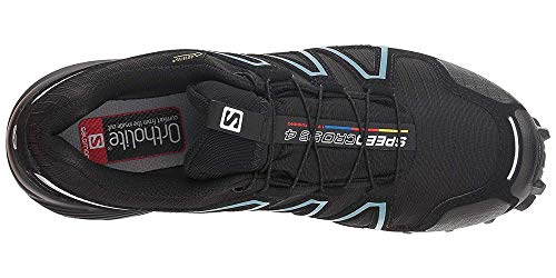 Salomon Speedcross 4 GTX W, Zapatillas de Trail Running para Mujer, Negro (Black/Black/Metallic Bubble Blue), 37 1/3 EU