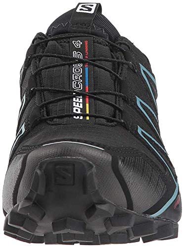 Salomon Speedcross 4 GTX W, Zapatillas de Trail Running para Mujer, Negro (Black/Black/Metallic Bubble Blue), 37 1/3 EU