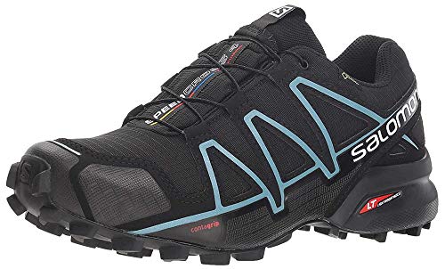 Salomon Speedcross 4 GTX W, Zapatillas de Trail Running para Mujer, Negro (Black/Black/Metallic Bubble Blue), 40 2/3 EU