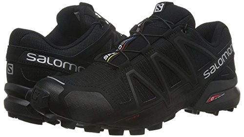 Salomon Speedcross 4, Zapatillas de Trail Running para Hombre, Negro (Black/Black/Black Metallic), 42 EU