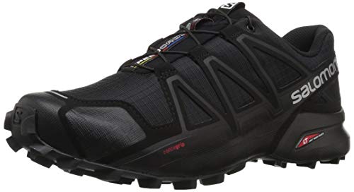 Salomon Speedcross 4, Zapatillas de Trail Running para Hombre, Negro (Black/Black/Black Metallic), 42 EU