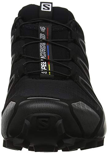 Salomon Speedcross 4, Zapatillas de Trail Running para Hombre, Negro (Black/Black/Black Metallic), 43 1/3 EU