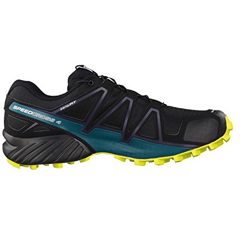 Salomon Speedcross 4, Zapatillas de Trail Running para Hombre, Negro/Amarillo (Black/Everglade/Sulphur Spring), 44 2/3 EU