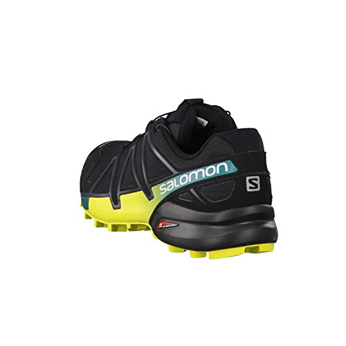 Salomon Speedcross 4, Zapatillas de Trail Running para Hombre, Negro/Amarillo (Black/Everglade/Sulphur Spring), 44 2/3 EU