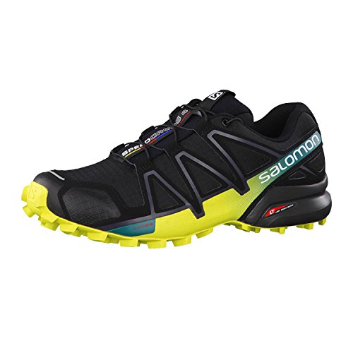 Salomon Speedcross 4, Zapatillas de Trail Running para Hombre, Negro/Amarillo (Black/Everglade/Sulphur Spring), 44 2/3 EU