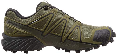 Salomon Speedcross 4, Zapatillas de Trail Running para Hombre, Verde (Grape Leaf/Burnt Olive/Black), 42 EU