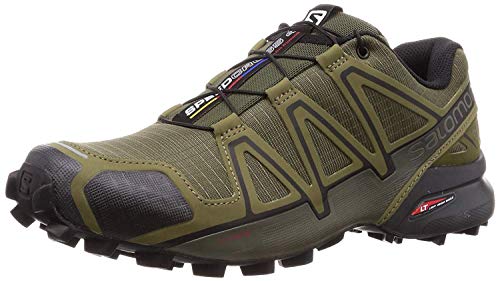 Salomon Speedcross 4, Zapatillas de Trail Running para Hombre, Verde (Grape Leaf/Burnt Olive/Black), 42 EU