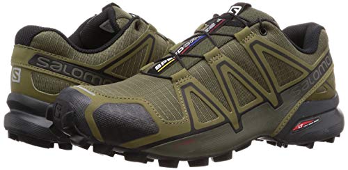 Salomon Speedcross 4, Zapatillas de Trail Running para Hombre, Verde (Grape Leaf/Burnt Olive/Black), 42 EU