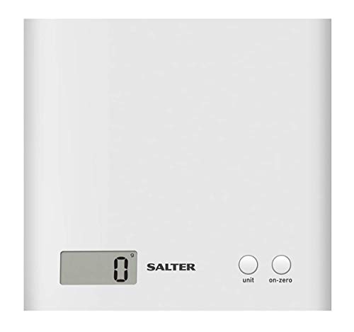 Salter 1066 WHDR15 Balanza de cocina electrónica - capacidad de 3 kg, plástico, blanco, 18 x 17.8 x 2.5 cm