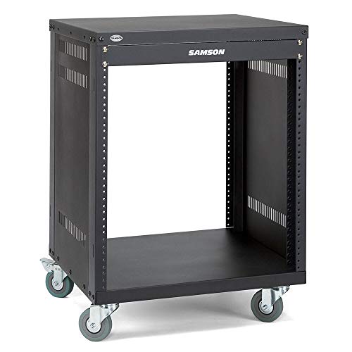 Samson SRK12 - Caja bastidor para equipos de música (19"/48,26 cm, 12 unidades de altura, con ruedas)