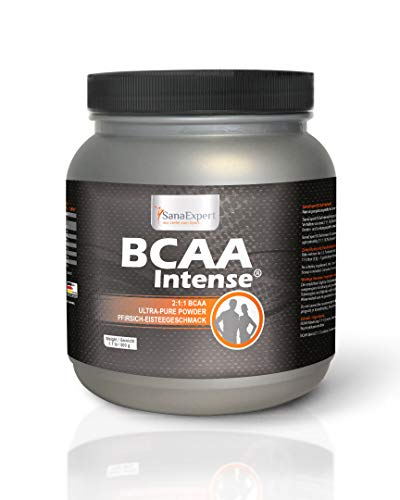 SanaExpert BCAA Intense, bebida deportiva con aminoácidos, L-leucina, L-valina y L-isoleucina, polvo, 500 g