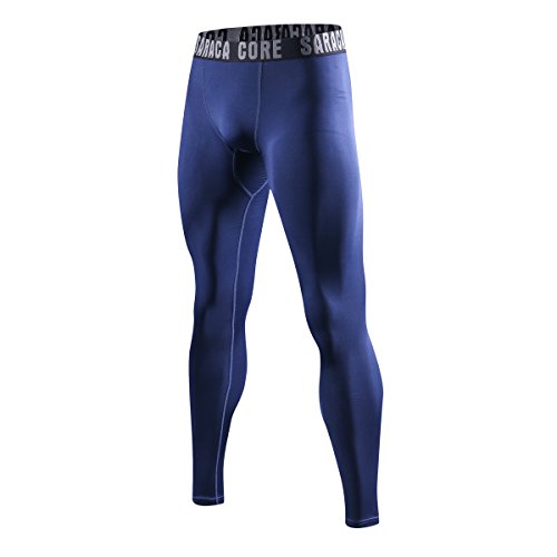 saracacore Pantalones Deporte Mallas Largas Compresión Leggings Hombre (/ Deep Royal Blue, Small)