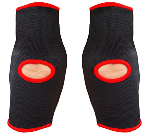 SAWANS MMA - Coderas para artes marciales, correas de apoyo para kick boxing, Muay Thai UFC, protector elástico, color negro, tamaño L-XL