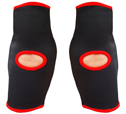 SAWANS MMA - Coderas para artes marciales, correas de apoyo para kick boxing, Muay Thai UFC, protector elástico, color negro, tamaño L-XL