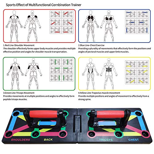 S.C. tech Push Up Tabla Board Plegable 9 en 1 Power Press Sistema Soportes Flexiones para el Aptitud Ejercicio Entrenamiento Muscular del Cuerpo Deporte Gimnasio