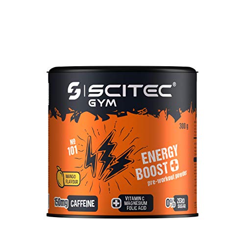 Scitec Gym Energy Boost+ Pre-Workout Powder, mango - 300 g