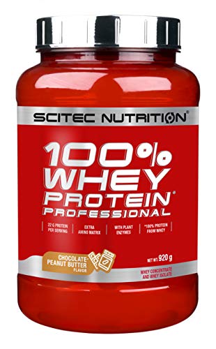 Scitec Nutrition 100% Whey Protein Professional Proteína Chocolate – Mantequilla de cacahuate 920 g