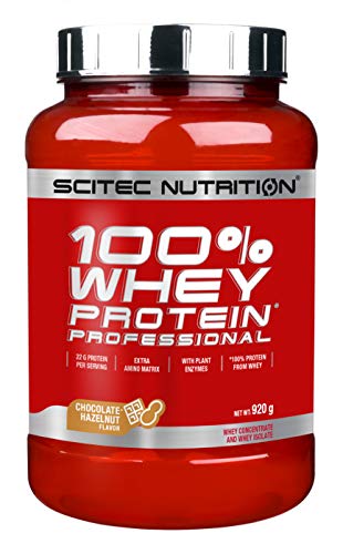 Scitec Nutrition 100% Whey Protein Professional Proteína con Sabor de Chocolate Avellana 920 g