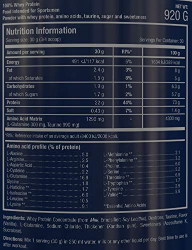 Scitec Nutrition 100% Whey Protein Proteína Vainilla - 920 g