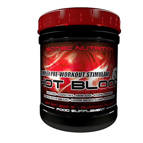 Scitec Nutrition Hot Blood 3.0 Complejo estimulante de pre-entrenamieto, sabor guaraná - 300 g