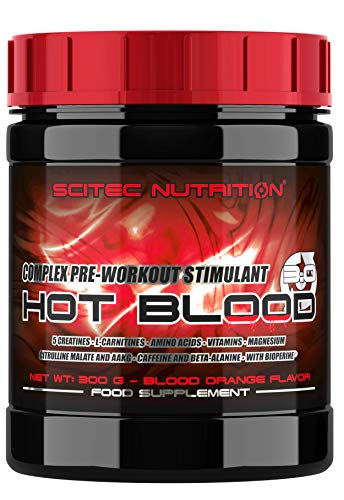 Scitec Nutrition Hot Blood 3.0 Fórmula Pre Entrenamiento Naranja de Sange - 300 g
