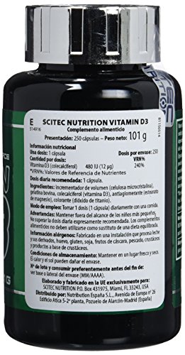 Scitec Nutrition Vitamin-D3 vitamina 250 cápsulas