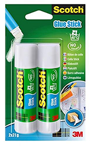 Scotch 6242C - Barra adhesiva de 21 g, transparente, pack de 2