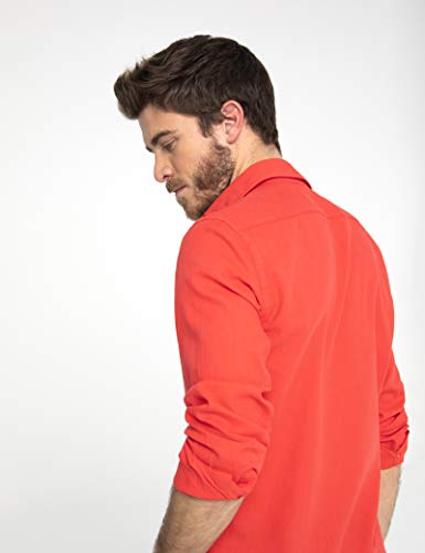 Scotta 1985 – Camisa Estructura Frambuesa Regular Fit, Algodón, Casual para Hombres,