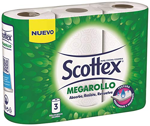 Scottex - Papel de Cocina Megarollo, 3 Rollos