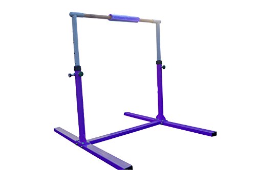 Seababyhouse 4ft barras gimnasia gimnasio Niños Junior Kip High Bar equipo para gimnasio de entrenamiento Kip Bar Ajustable Mejor regalo de la escuela [Kid Gymnastics Training Bar] púrpura