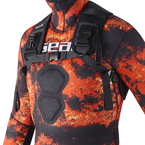 SEAC Weight Vest Chaleco para plomos, apnea y Snorkel, Adultos Unisex, Negro