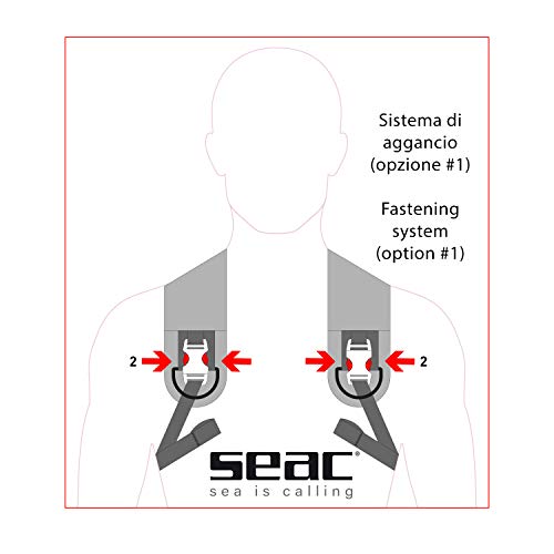 SEAC Weight Vest Chaleco para plomos, apnea y Snorkel, Adultos Unisex, Negro