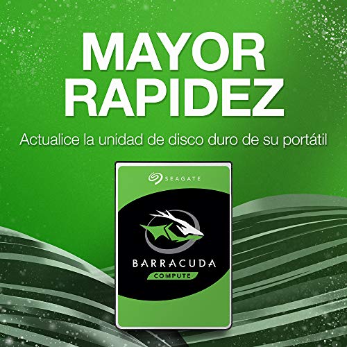 Seagate BarraCuda, 1 TB, Disco duro interno, HDD, 2,5 in, SATA 6 Gb/s, 5400 r.p.m., caché de 128 MB para ordenador portátil y PC (ST1000LM048)