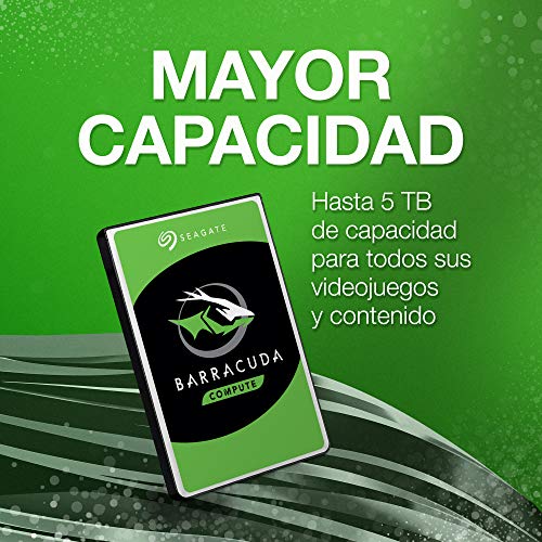 Seagate BarraCuda, 1 TB, Disco duro interno, HDD, 2,5 in, SATA 6 Gb/s, 5400 r.p.m., caché de 128 MB para ordenador portátil y PC (ST1000LM048)