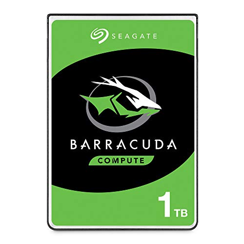 Seagate BarraCuda, 1 TB, Disco duro interno, HDD, 2,5 in, SATA 6 Gb/s, 5400 r.p.m., caché de 128 MB para ordenador portátil y PC (ST1000LM048)