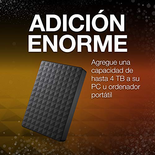 Seagate Expansion STEA4000400 - Disco duro externo portátil para PC, Xbox One y PlayStation 4 (4TB, USB 3.0 ), Negro