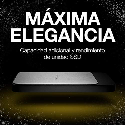 Seagate Fast SSD, 1 TB, Disco duro externo portátil SSD, USB-C, USB 3.0 para PC, ordenador portátil y Mac, 2 meses de suscripción a Adobe CC Photography (STCM100040)