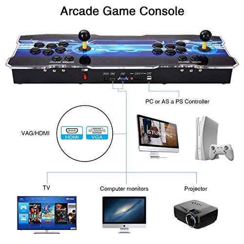SeeKool Consola de Videojuegos, 3D Pandora X Multijugador Home Arcade Game Console, con 2650 Juegos, Soporte de Tarjeta TF+USB DIS, para PC / Ordenador portátil / PS3/ TV