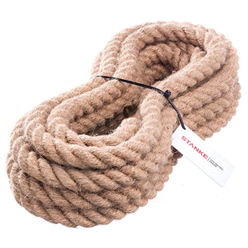 Seilwerk STANKE Cuerda de Yute, Cuerda de Fibra Natural, Cuerda Decorativa 30mm 10m