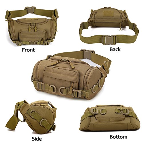 Selighting Bolsa de Riñonera Mochila de Bandolera Estilo Militar Táctical Bolsa de Múltiple Función Impermeable para Aire Libre Correr Senderismo Ciclismo Camping