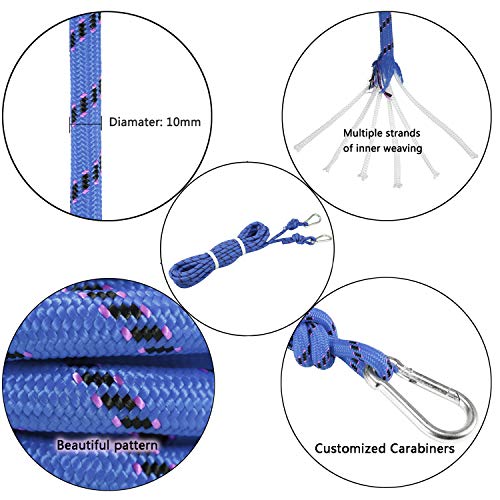 Selighting Cuerda de Seguridad Cuerda de Escalada Profesional de Alta Resistencia para Escalar al Aire Libre y en Interiore Perfessional Rappelling Auxiliar, 10 mm de Diámetro (10m, Azul)